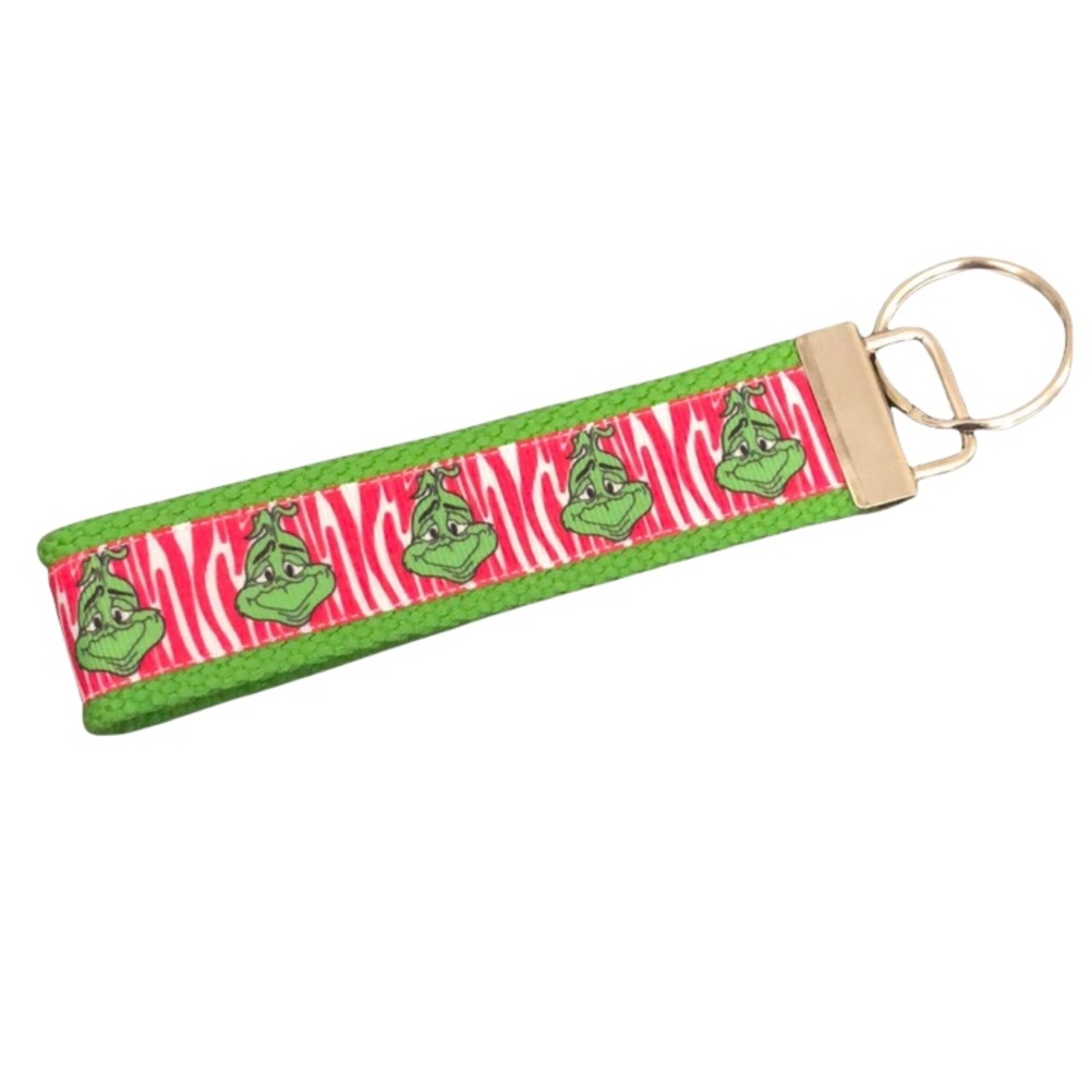 Grinch Zebra Key Fob Wristlet Key Chain - New Never Used